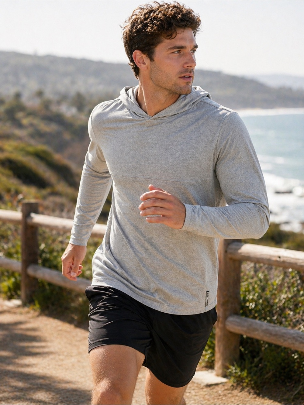 Black Clover Performance Hoodie Size S Gray Lightweight Athletic Pullover